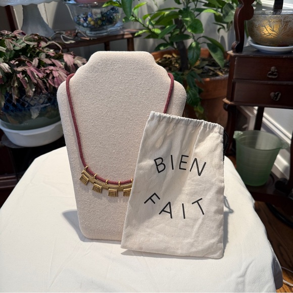 Madewell Gold Fringe Tassel Charm Boho Festival Statement Necklace 21” - Picture 5 of 5